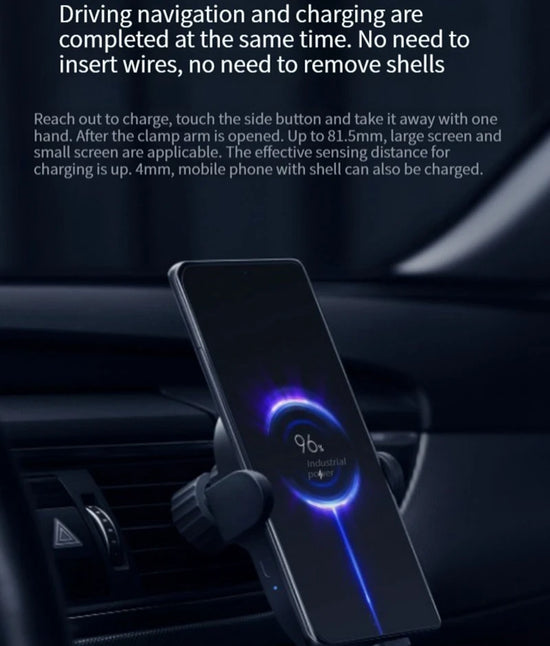 2023 Xiaomi 30W Max Wireless Car Charger Wireless Fast Flash Charging Support Power-Off and Inductive Expansion Phone Holder