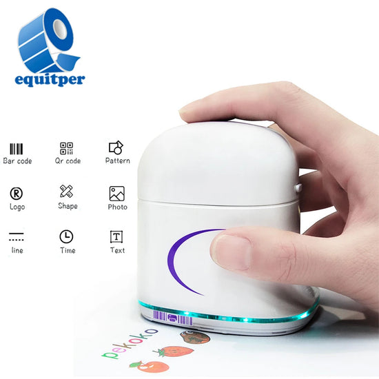 EQUITPER DIY Small Color Label Maker Handheld Portable Color Printer Tattoo Logo Label Intelligent Mobile Inkjet Printing