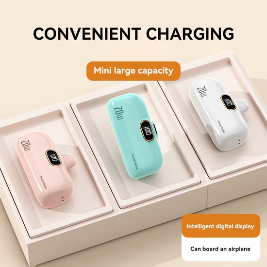 30000mAh Mini Wireless Power Bank Capsule Capsule Fast Charging Mobile Power Supply Emergency External Battery For Type-c iPhone